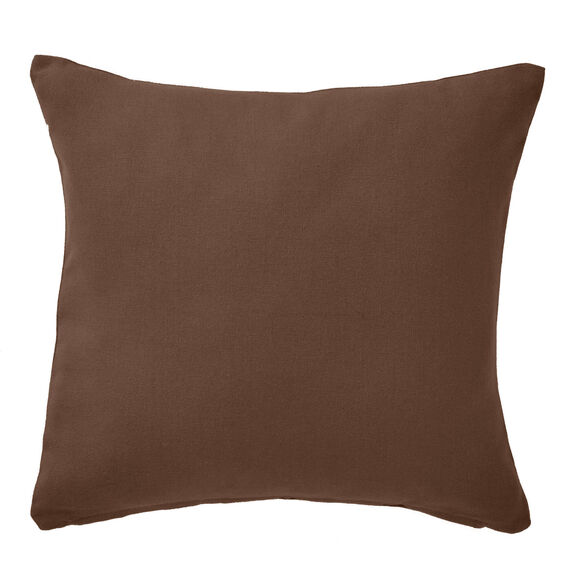 Effen kussenhoes van bachette - set van 2 (chocolade)
