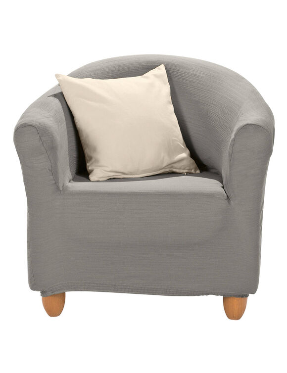 Housse extensible unie spéciale fauteuil cabriolet (gris perle)