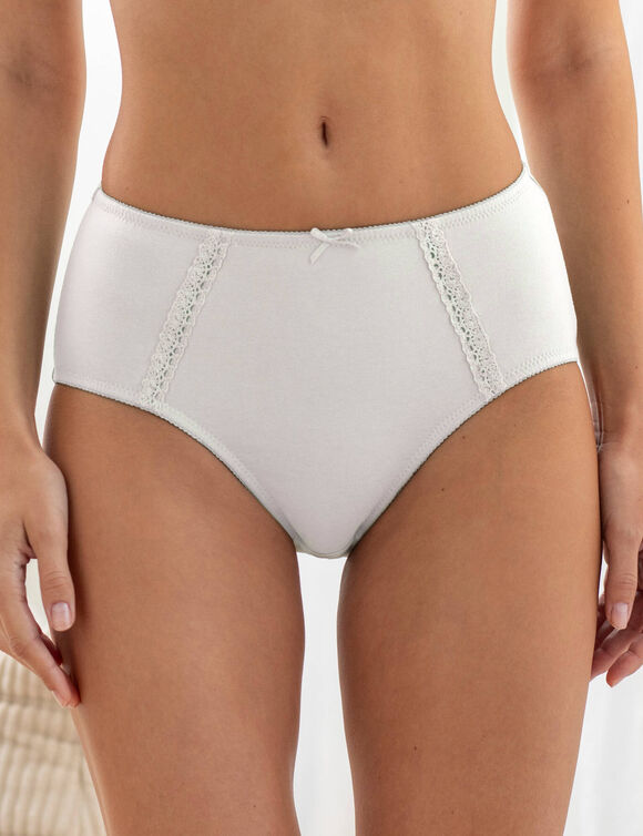 Culotte maxi en coton ajour&eacute; - Lot de 2 (blanc)