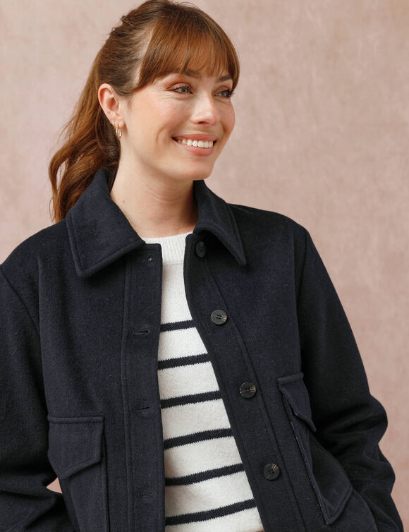Veste courte en drap de laine (marine)