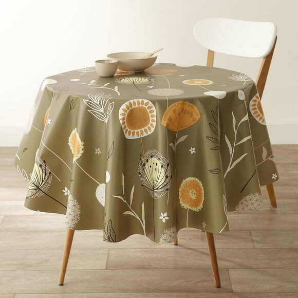 Nappe toile cirée imprimé pissenlits (vert)