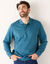 Sweater in molton met polokraag (petroleumblauw)