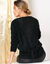 Pull dos dentelle, maille poilue (noir)