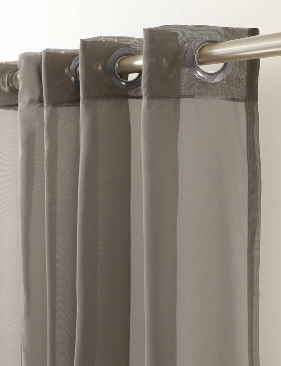Panneau voile uni finition œillets (gris)