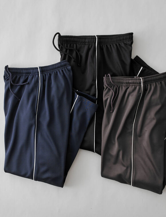 Pantalon de sport microfibre int&eacute;rieur gratt&eacute; - lot de 3 (marine + noir + gris)