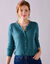 Cardigan met parelknopen en mohairtouch (saliegroen)