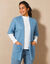 Lang vest met mohairtouch, korte mouwen (grijsblauw)