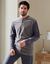 Gestreepte pyjama in velours met korte mouwen (antraciet)