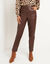 Pantalon fusel&eacute; 7/8&egrave;me aspect enduit (chocolat)