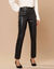 Pantalon fusel&eacute; 7/8&egrave;me aspect enduit (noir)