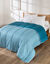 Couette microfibre imprim&eacute; vichy 200 g/m&sup2;  (bleu paon)