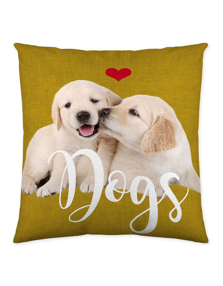 Linge de lit Labradors coton (gris / jaune)