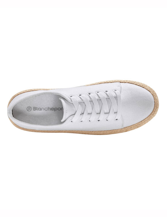 Sneakers met sleehak en koordzool (wit)