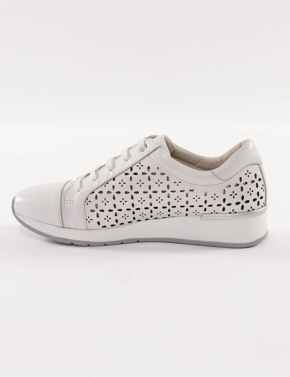 Leren sneakers met ajour (wit)