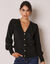 Vest met knopen in fantasietricot (zwart)