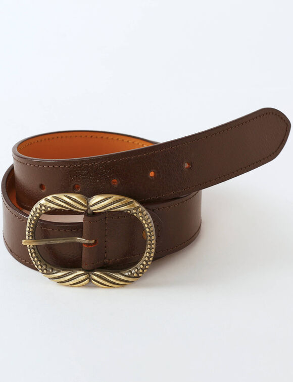Ceinture boucle dor&eacute;e (chocolat)