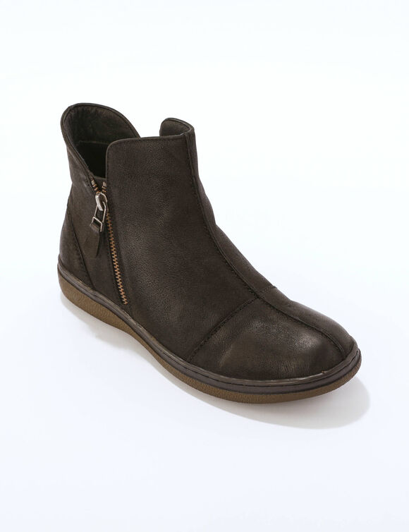 Leren boots met rits (zwart)