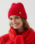 Gebreide muts met glanzend geborduurd hartje (rood)