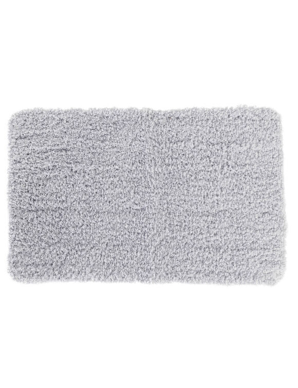 Tapis de bain uni moelleux microfibre (gris perle)