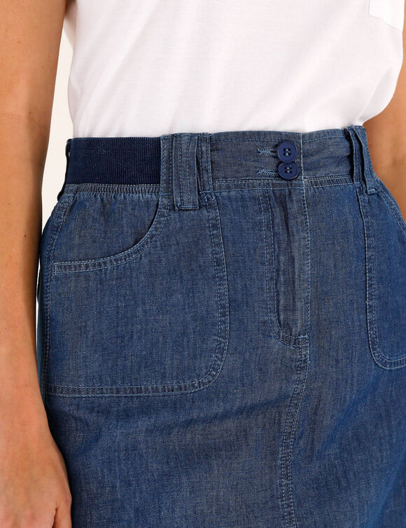 Jupe battle multi-poches, denim l&eacute;ger (stone)
