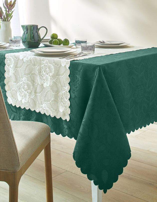 Nappe jacquard damassé (vert bouteille)