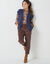 Mouwloos vest, fantasietricot (marine)