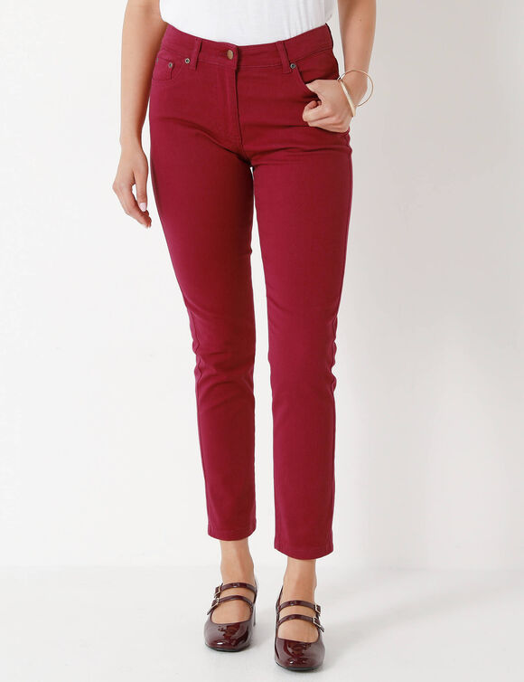 Rekbare 7/8-broek met nauwsluitend model (donkerrood)