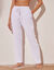 Pantalon droit uni, crépon fluide (blanc)