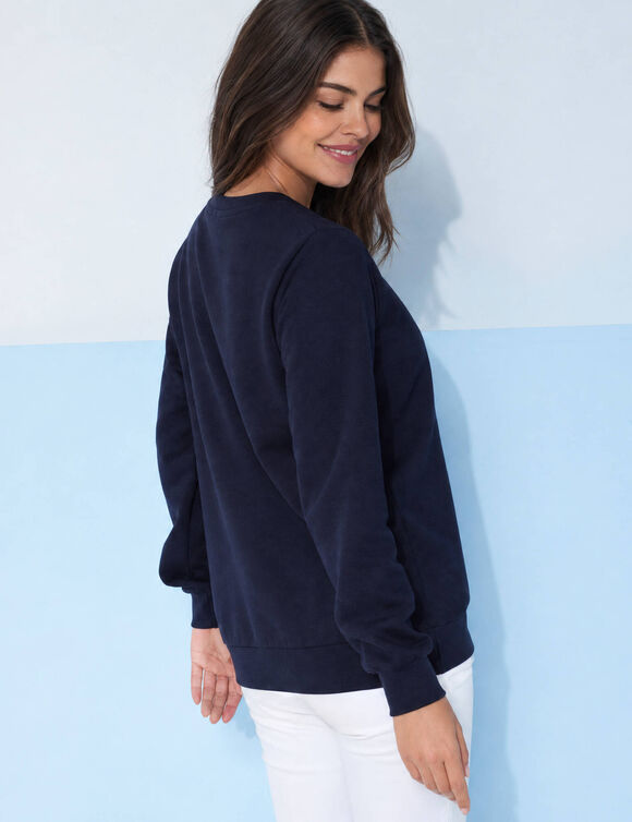 Sweat molleton uni (marine)
