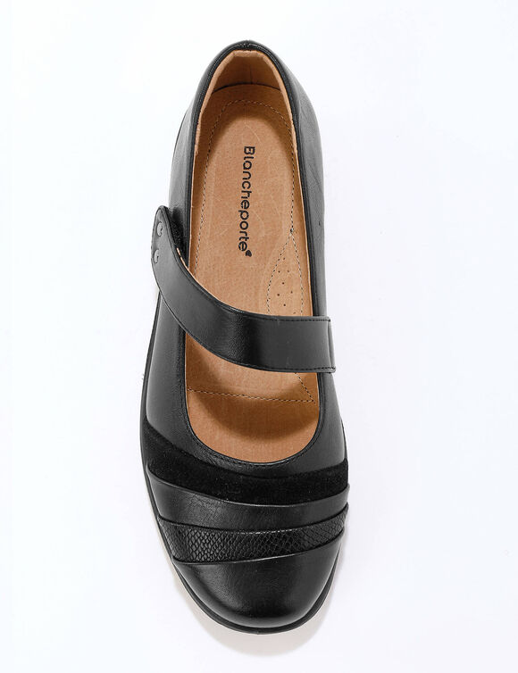 Comfortabele, brede schoenen met scratchsluiting (zwart)