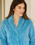 Robe de chambre maille polaire col châle - Longueur 95 cm (turquoise)