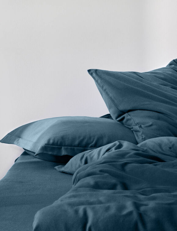 Linge de lit uni - flanelle 160 g/m&sup2; (bleu p&eacute;trole)
