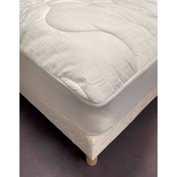 Topdekmatras Luxe Royal, tijk in katoensatijn (wit)