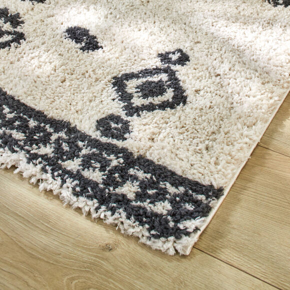 Tapis style berbère (écru / noir)