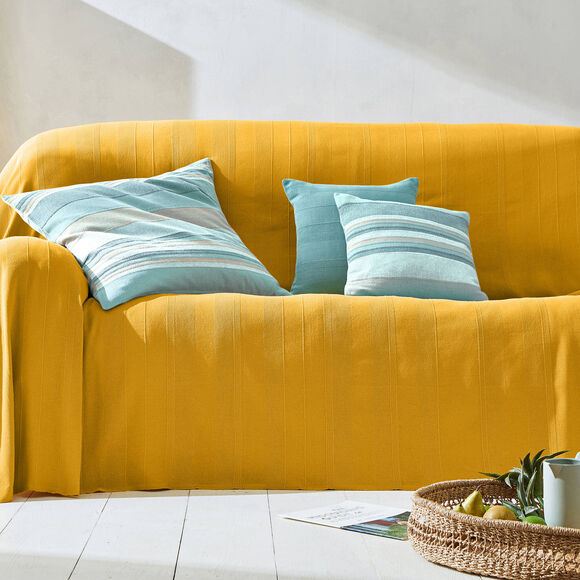 Housse coussin multicolore coton tissage artisanal - lot de 2 (céladon)