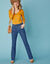 Stretchjeans in bootcutmodel met hoge taille - binnenpijplengte 78 cm (stone)