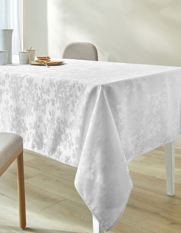 Nappe damassée feuillages Colombine® (blanc)