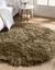 Tapis rond poils longs (taupe)