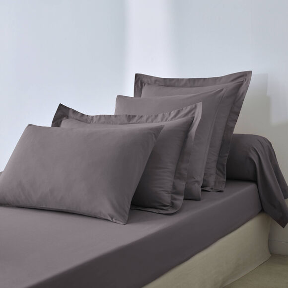 Drap-housse uni coton bonnet 32 cm (anthracite)