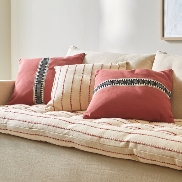 Coussin galon fantaisie (terracotta)
