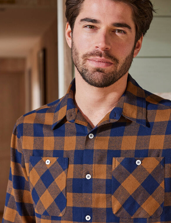 Chemise carreaux flanelle - lot de 3 (cuivre + bleu + vert)