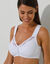 Soutien-gorge  grand maintien coton stretch ouvert devant - sans armatures  (blanc)