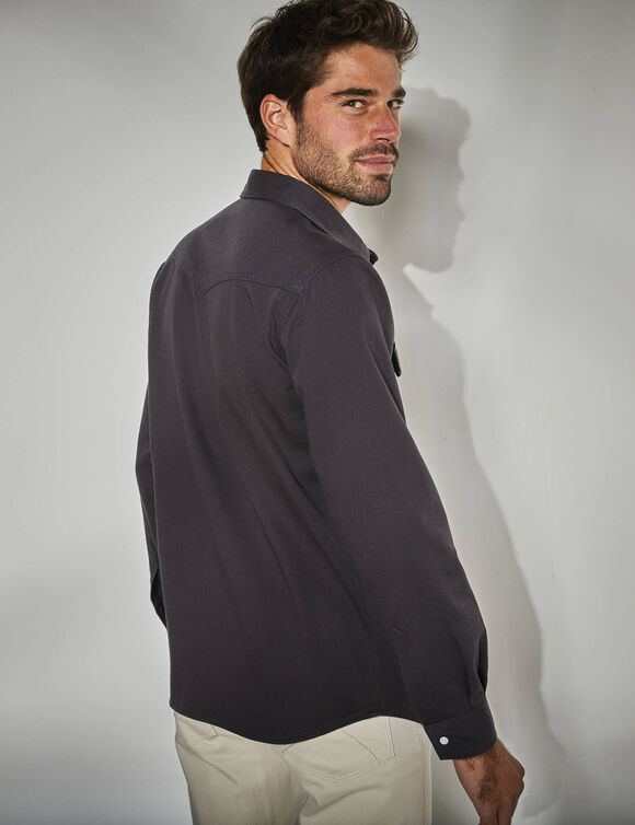 'Western' hemd in jeans (antraciet)