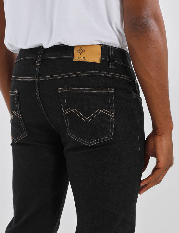 Jean droit basique coton stretch - L28 (black)