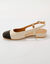 Tweekleurige pumps in slingback model (beige / zwart)