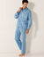 Bedrukte pyjama - popeline van polykatoen (blauw)