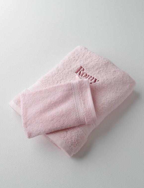 Collection serviettes de bain personnalis&eacute;es - confort moelleux 540 g/m&sup2; (rose poudr&eacute;)