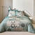 Diane-beddengoed met grafische print &ndash; katoen 57 draden/cm&sup2; (eucalyptus)
