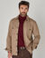 Tweekleurig flanellen overshirt van zware kwaliteit (beige)