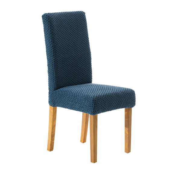 Housse textur&eacute;e bi-extensible sp&eacute;ciale chaise (bleu)
